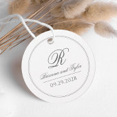 Gewoon elegante klassieke bruiloft monogram bedankjes labels