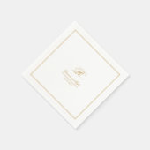 Gewoon elegante klassieke gouden monogram bruiloft servet (Hoek)