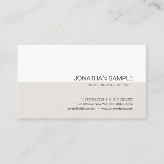 Gewoon elegante kleuren stijlvolle, moderne profes visitekaartje (Voorkant)