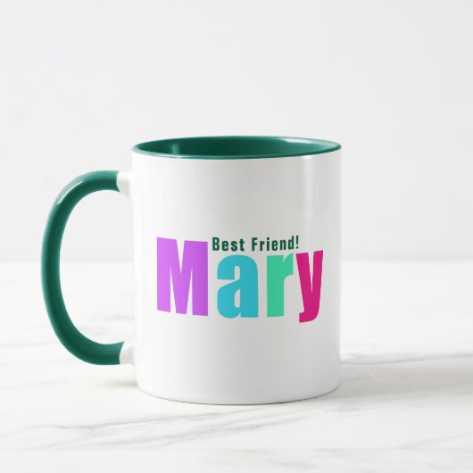 Gewoon elegante kleurrijke "Mary" naam, groene gew Mok (Links)