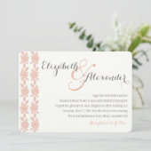 Gewoon elegante koraal bruiloft uitnodiging (Staand voorkant)