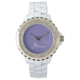 Gewoon elegante lavendel gepersonaliseerd horloge