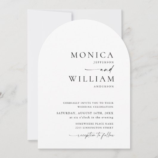 Gewoon Elegante Minimalistische Foto QR code bruil Kaart (Voorkant)