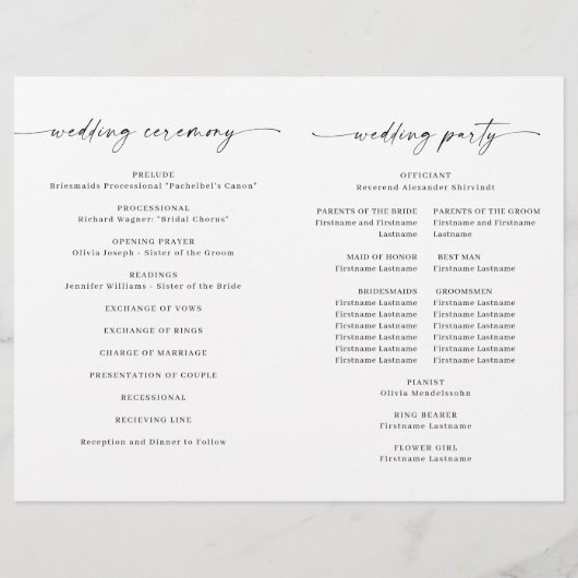 Gewoon elegante minimalistische huwelijksceremonie (Achterkant)