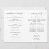 Gewoon elegante minimalistische huwelijksceremonie kaart (Achterkant)