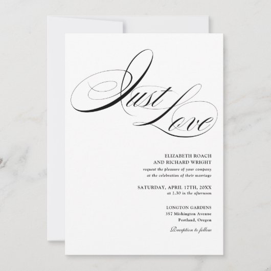 Gewoon Elegante QR-code Zwart-Wit Bruiloft Kaart (Voorkant)