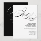 Gewoon Elegante QR-code Zwart-Wit Bruiloft Kaart (Voorkant / Achterkant)