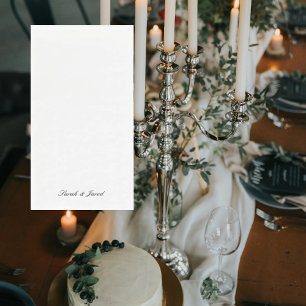 Gewoon elegante script namen witte bruiloft gast servet