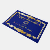 Gewoon elegante sneeuwvlokken Happy Chanoeka naam Deurmat (Schuin)