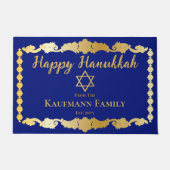 Gewoon elegante sneeuwvlokken Happy Chanoeka naam Deurmat (Voorkant)