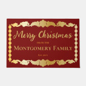 Gewoon elegante sneeuwvlokken vrolijke kerstnaam deurmat (Voorkant)