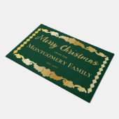 Gewoon elegante sneeuwvlokken vrolijke kerstnaam deurmat (Schuin)