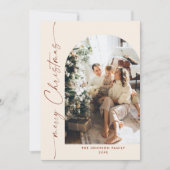 Gewoon elegante stijlvolle 3 FOTO Kerstmis Groet Feestdagenkaart (Voorkant)