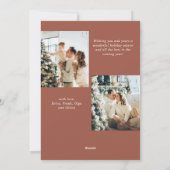 Gewoon elegante stijlvolle 3 FOTO Kerstmis Groet Feestdagenkaart (Achterkant)