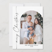 Gewoon elegante stijlvolle 3 FOTO Kerstmis Groet Feestdagenkaart (Voorkant)