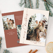 Gewoon elegante stijlvolle 3 FOTO Kerstmis Groet Feestdagenkaart