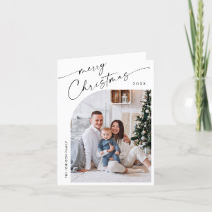 Gewoon elegante stijlvolle 6 FOTO Kerstmis Groet Feestdagen Kaart