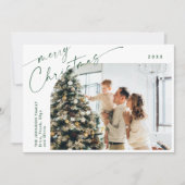 Gewoon elegante stijlvolle 7 FOTO Kerstmis Groet Feestdagenkaart (Voorkant)