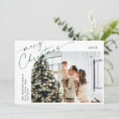 Gewoon elegante stijlvolle 7 FOTO Kerstmis Groet Feestdagenkaart (Staand voorkant)