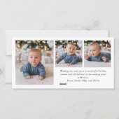 Gewoon elegante stijlvolle 7 FOTO Kerstmis Groet Feestdagenkaart (Achterkant)