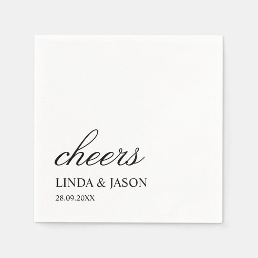Gewoon elegante typografie gepersonaliseerde bruil servet (Voorkant)
