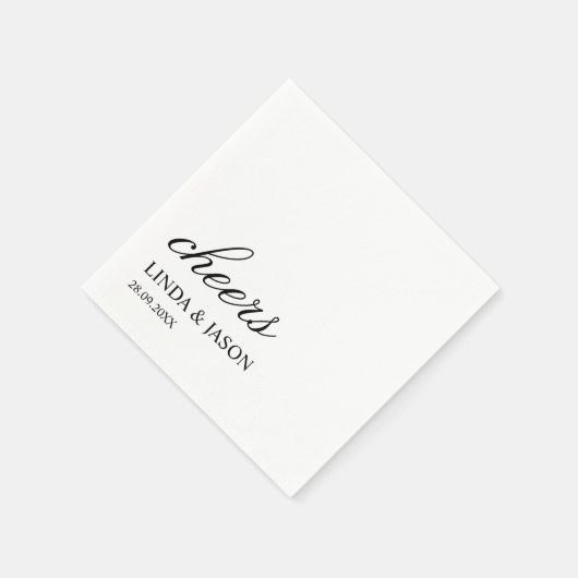 Gewoon elegante typografie gepersonaliseerde bruil servet (Hoek)