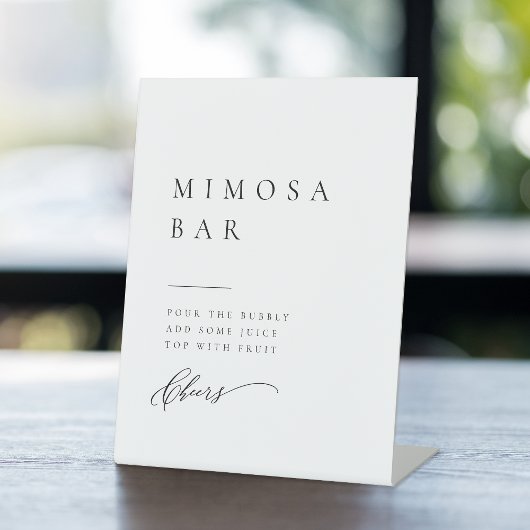 Gewoon elegante typografie Modern Mimosa Bar Reclamebord Met Voetstuk