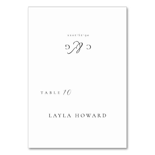 Gewoon elegante typografie Modern Place Card Kaart (Voorkant)