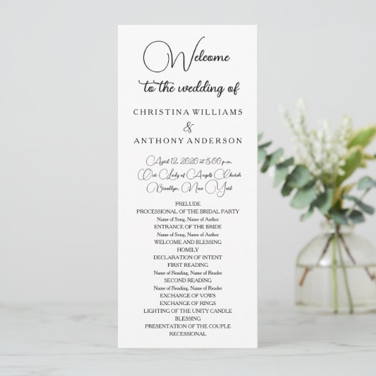 Gewoon elegante typografie Modern Programmakaart (Staand voorkant)