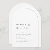 Gewoon elegante typografie moderne boog bruiloft kaart (Voorkant / Achterkant)