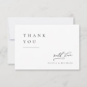 Gewoon elegante typografie Moderne bruiloft Dank j Bedankkaart (Voorkant)