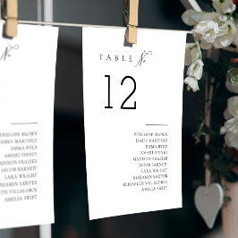 Gewoon elegante typografie tafel zitschema kaart