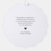 Gewoon elegante vrolijke kerstfoto | Wit Ornament Kaart (Achterkant)