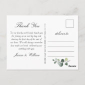 Gewoon elegante Waterverf eucalyptus dank u Briefkaart (Achterkant)