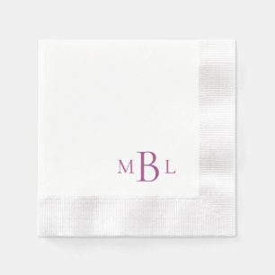 Gewoon elegante wijn monogram bedachte cocktail servet