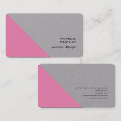 Gewoon eminine minimalistisch roze grijs modern visitekaartje (Voorkant / Achterkant)