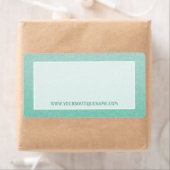 Gewoon en eenvoudig Chic Mint Green Grain Boutique Etiket (Insitu)