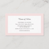 Gewoon en eenvoudig licht roze monogram make-up ar visitekaartje (Achterkant)