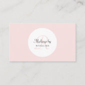 Gewoon en eenvoudig licht roze monogram make-up ar visitekaartje (Voorkant)