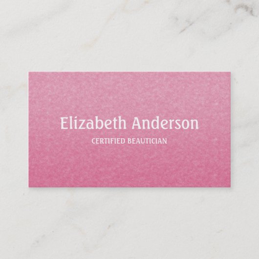 Gewoon en eenvoudig Roze, gecertificeerde schoonhe Visitekaartje (Voorkant)