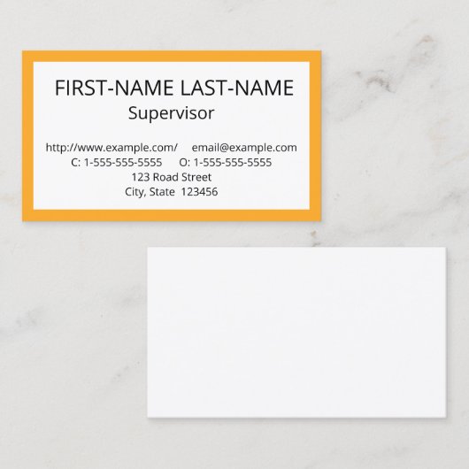 Gewoon en eenvoudig Visitekaartje voor Supervisor (Voorkant / Achterkant)