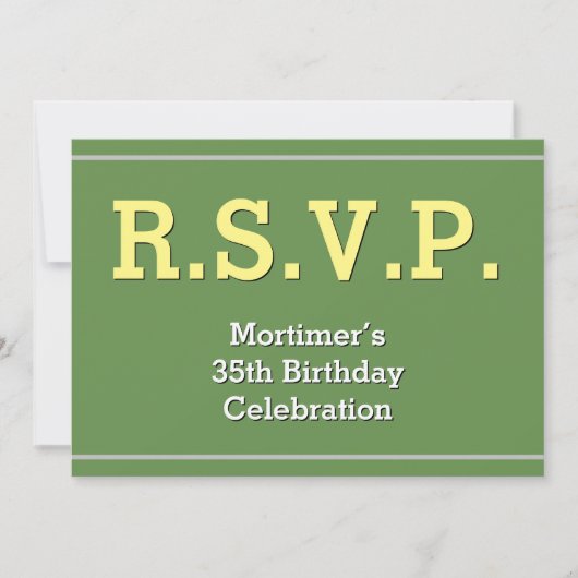 Gewoon en Humble "R.S.V.P." Kaart (Voorkant)