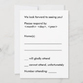 Gewoon en Humble "R.S.V.P." Kaart (Achterkant)