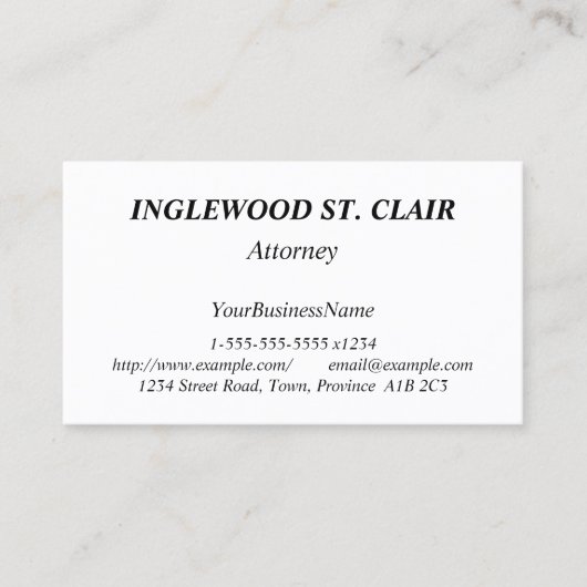 Gewoon en minimaal Visitekaartje (Voorkant)