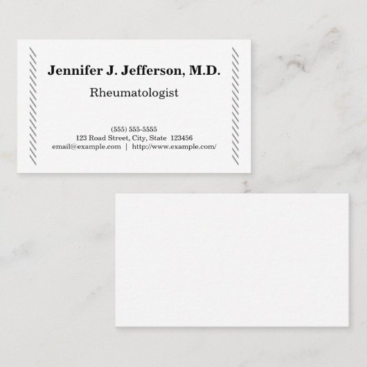 Gewoon en reumatoloog Visitekaartje (Voorkant / Achterkant)
