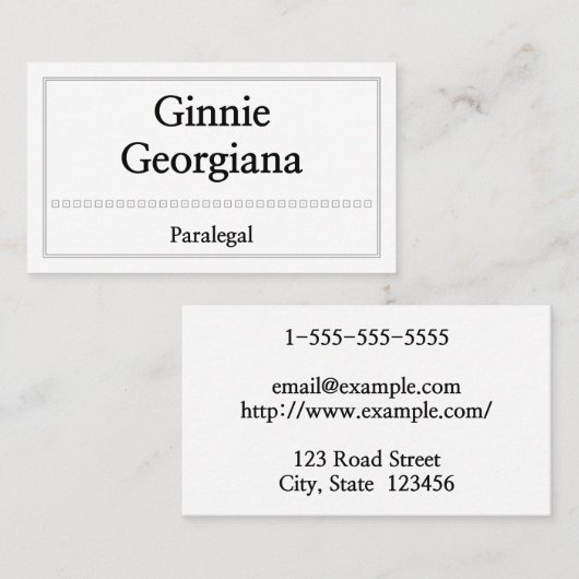 Gewoon en schoon paralegaal Visitekaartje (Voorkant / Achterkant)