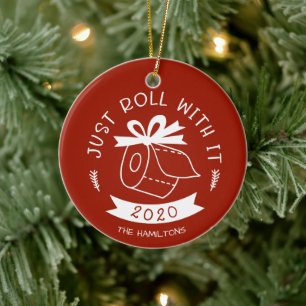 Gewoon Ermee Rollen Grappig Covid Kerstmis Keramisch Ornament