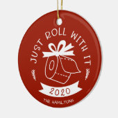 Gewoon Ermee Rollen Grappig Covid Kerstmis Keramisch Ornament (Links)