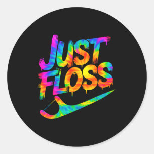 Gewoon Flossen Funny Tandarts Mondhygiënist Rdh Ronde Sticker
