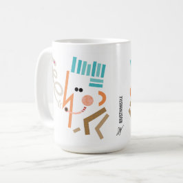 Gewoon fluitillustratie Abstracte moderne kunst Mo Koffiemok